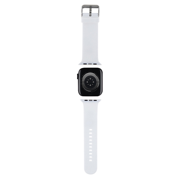 Karl Lagerfeld 3D Rubber Choupette Heads dirželis Apple Watch 38/40/41mm, baltas