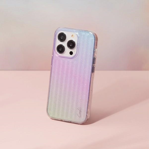 Uniq Coehl Linear case for iPhone 14 Pro - blue and pink