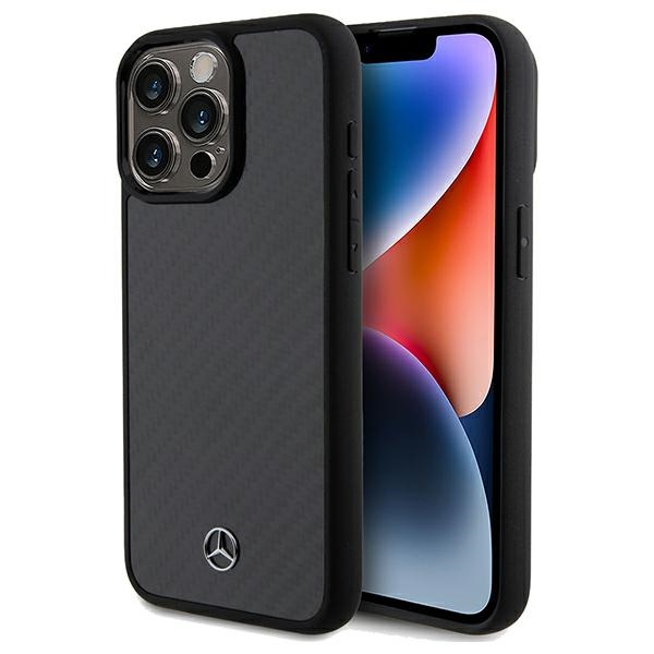 Mercedes Carbon Fiber Dynamic dėklas iPhone 15 Pro Max telefonui, juodas