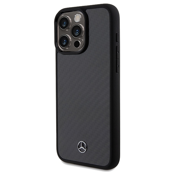 Mercedes Carbon Fiber Dynamic dėklas iPhone 15 Pro Max telefonui, juodas