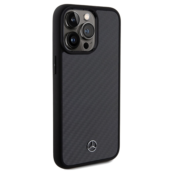 Mercedes Carbon Fiber Dynamic dėklas iPhone 15 Pro Max telefonui, juodas