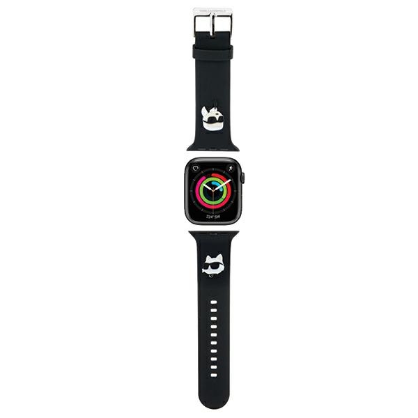 Karl Lagerfeld Apple Watch 38/40/41mm Strap 3D Rubber Karl&Choupette, Black