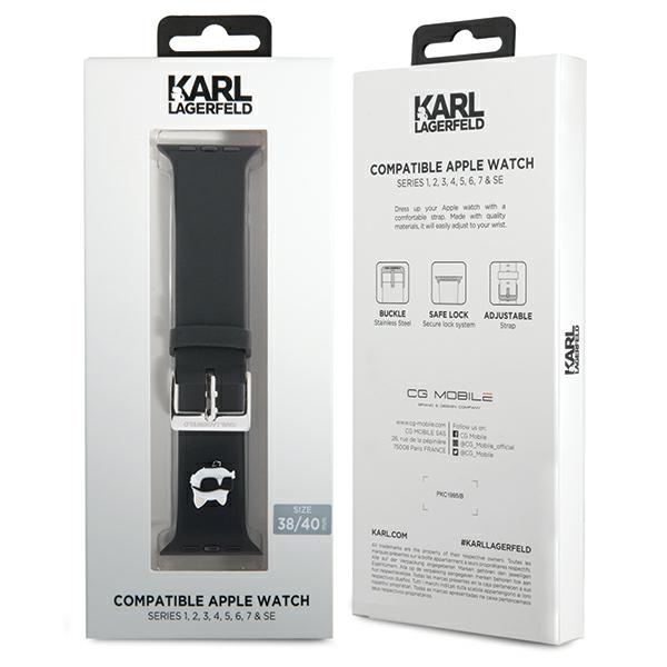 Karl Lagerfeld Apple Watch 38/40/41mm Strap 3D Rubber Choupette, Black