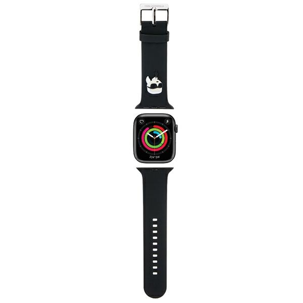 Karl Lagerfeld Apple Watch 42/44/45/49mm Strap 3D Rubber Karl Head, Black
