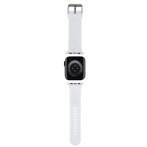 Karl Lagerfeld 3D Rubber Karl Head dirželis Apple Watch 42/44/45/49mm, baltas