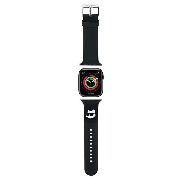 Karl Lagerfeld Apple Watch 42/44/45/49mm Strap 3D Rubber Choupette Head, Black