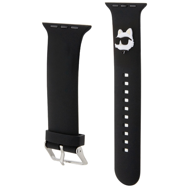 Karl Lagerfeld 3D Rubber Choupette Head dirželis Apple Watch, juodas
