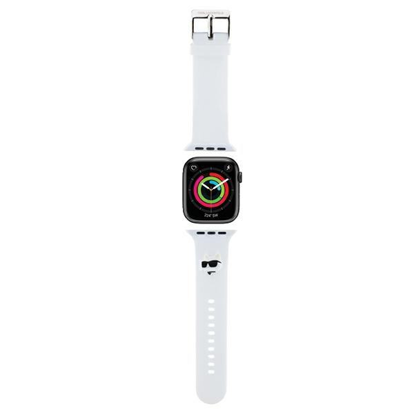 Karl Lagerfeld Apple Watch 42/44/45/49mm Strap 3D Rubber Choupette Head, White