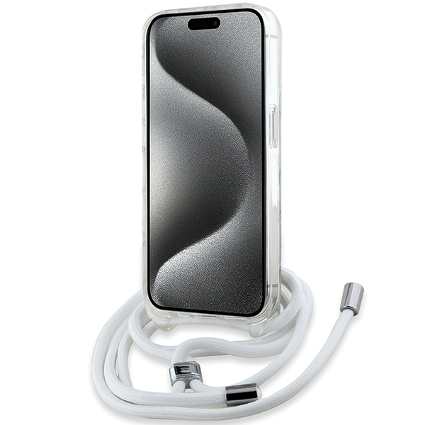 Karl Lagerfeld dėklas iPhone 13 Pro Max su MagSafe, Choupette Head & Cord, skaidrus