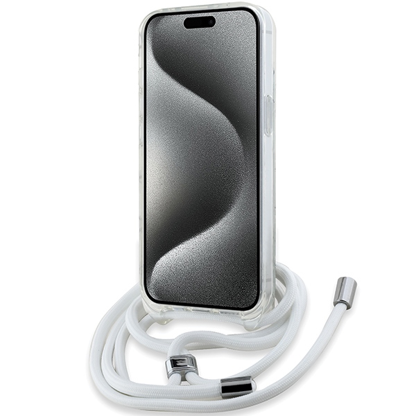 Karl Lagerfeld dėklas iPhone 13 / 14 / 15 su viršeliu IML Choupette Head, skaidrus