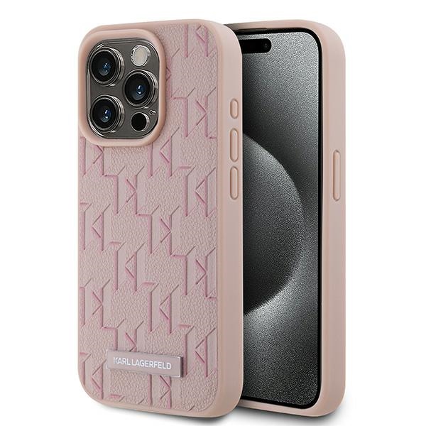 Karl Lagerfeld dėklas iPhone 15 Pro Max telefonui, rožinis