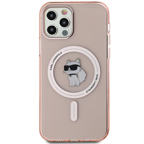 Karl Lagerfeld dėklas iPhone 12 / 12 Pro telefonui IML Choupette MagSafe, rožinis