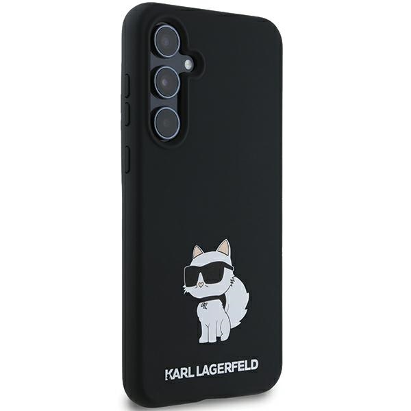 Karl Lagerfeld Silicone Choupette Metal Pin dėklas Samsung Galaxy A35, juodas