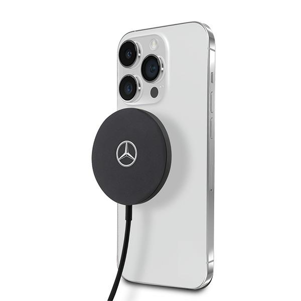 Mercedes Big Silver Logo MagSafe belaidis įkroviklis 15W, juodas