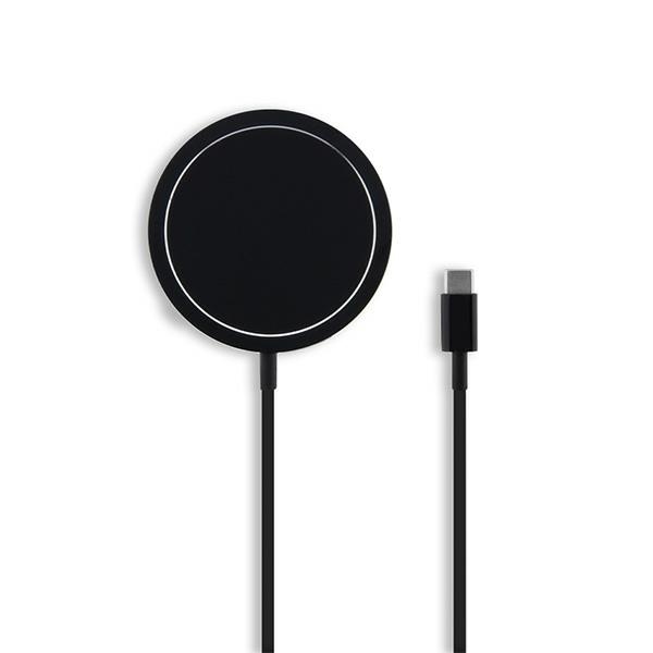 Mercedes 15W MagSafe Wireless Charger Big Silver Logo, Black