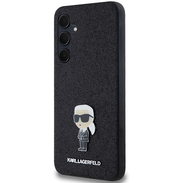 Karl Lagerfeld dėklas Samsung Galaxy A55 telefonui Fixed Glitter Ikonik, juodas