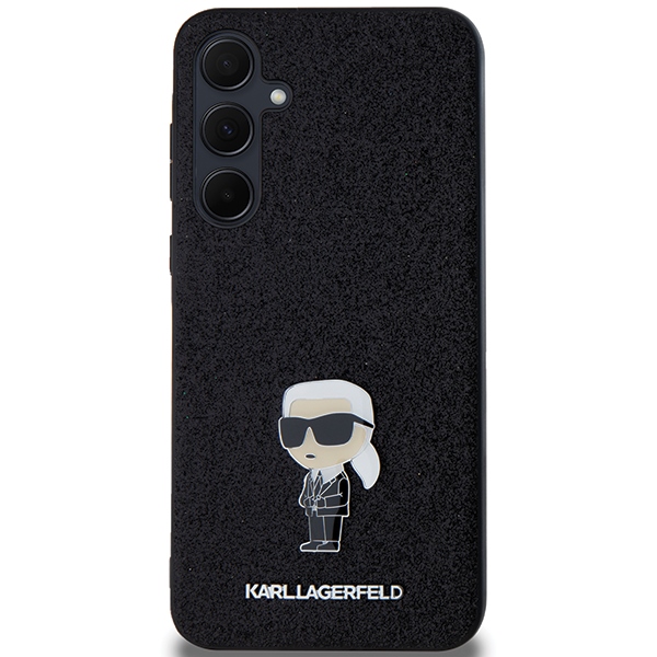 Karl Lagerfeld dėklas Samsung Galaxy A55 telefonui Fixed Glitter Ikonik, juodas