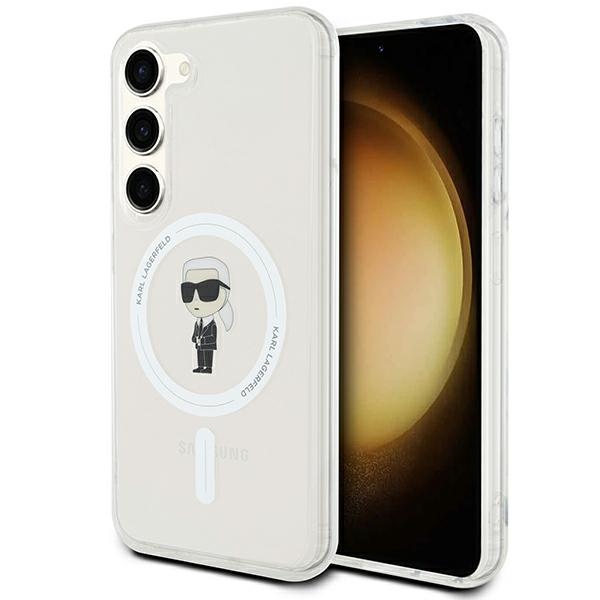 Karl Lagerfeld dėklas Samsung Galaxy S24 telefonui IML Ikonik MagSafe, skaidrus