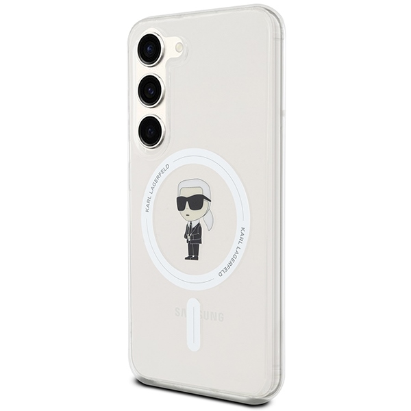 Karl Lagerfeld dėklas Samsung Galaxy S24 telefonui IML Ikonik MagSafe, skaidrus