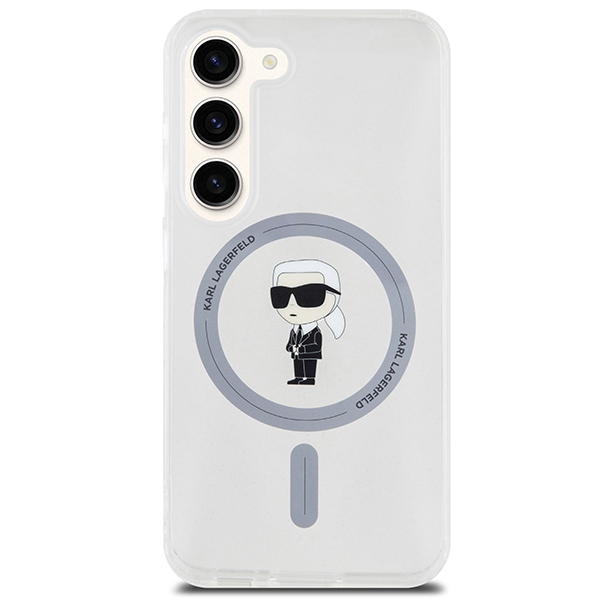 Karl Lagerfeld dėklas Samsung Galaxy S24 telefonui IML Ikonik MagSafe, skaidrus
