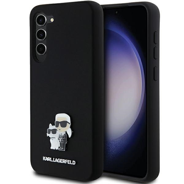 Karl Lagerfeld Samsung Galaxy S24+ Case Silicone Karl&Choupette Metal Pin, Black