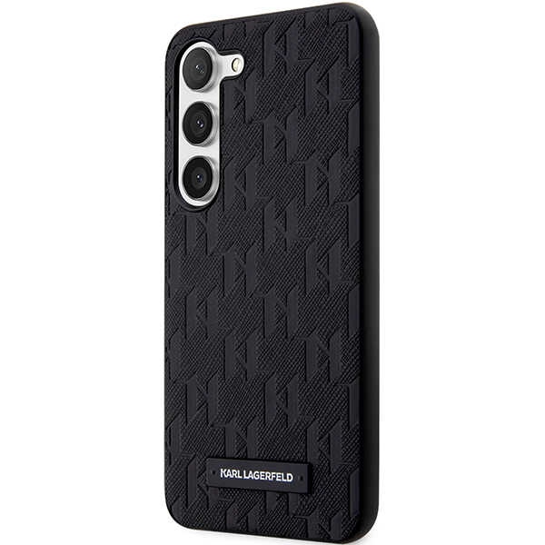 Karl Lagerfeld dėklas Samsung Galaxy S24+ Saffiano Mono Metal Logo, juodas