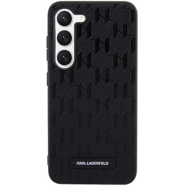 Karl Lagerfeld dėklas Samsung Galaxy S24+ Saffiano Mono Metal Logo, juodas