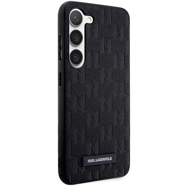 Karl Lagerfeld dėklas Samsung Galaxy S24+ Saffiano Mono Metal Logo, juodas