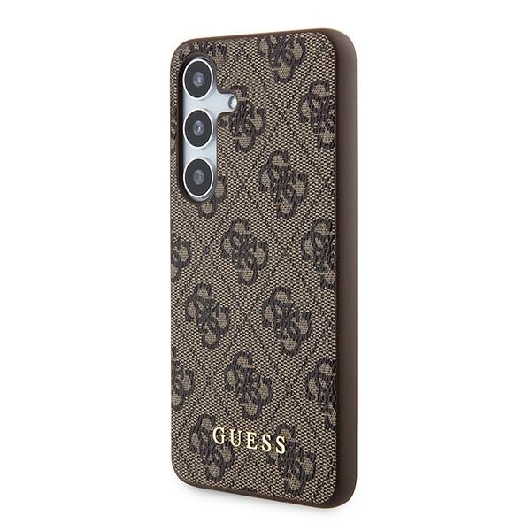 Guess Samsung Galaxy A35 Case 4G Metal Gold Logo, Brown