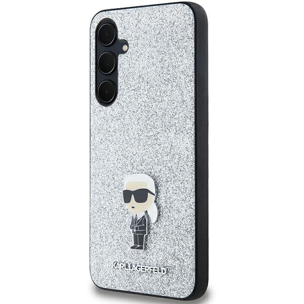 Karl Lagerfeld Samsung Galaxy A35 Case Fixed Glitter Ikonik, Silver