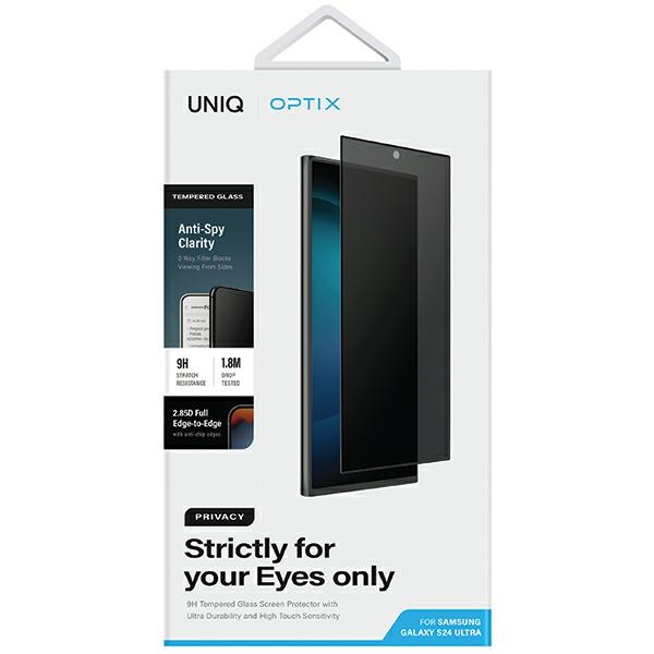 Uniq Optix Privacy tempered glass for Samsung Galaxy S24 Ultra with applicator