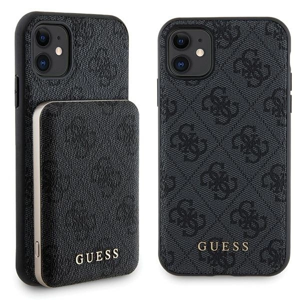 Dėklas Apple iPhone 11 ir išorinė baterija Guess 4G Metal Logo, juodas