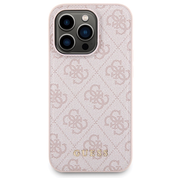 Guess dėklas ir 5000mAh MagSafe išorinė baterija iPhone 14 Pro, rožinis