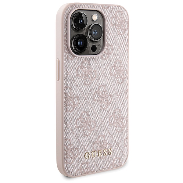 Guess dėklas ir 5000mAh MagSafe išorinė baterija iPhone 14 Pro, rožinis