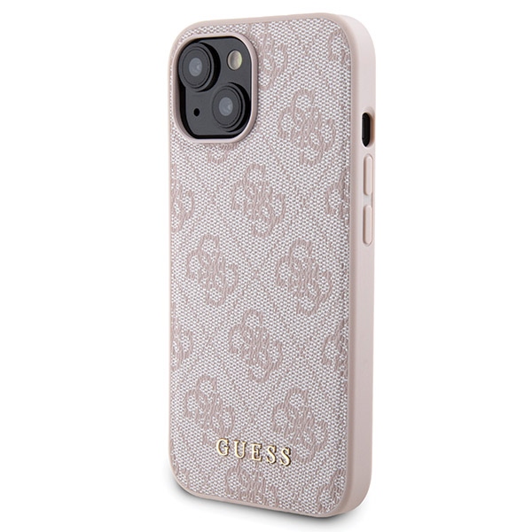 Guess Apple iPhone 15 dėklas ir 5000mAh MagSafe išorinė baterija, rožinis