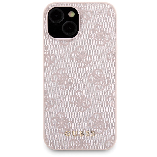 Guess Apple iPhone 15 dėklas ir 5000mAh MagSafe išorinė baterija, rožinis