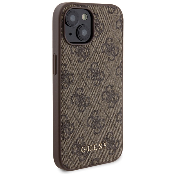 Guess iPhone 15 dėklas ir 5000mAh MagSafe išorinė baterija, rudas