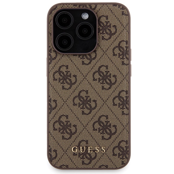 Guess dėklas ir 5000mAh MagSafe išorinė baterija iPhone 15 Pro Max, rudas