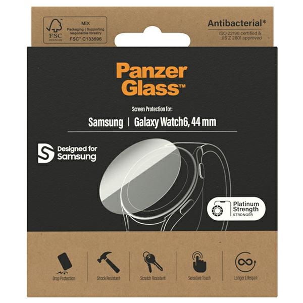 Antibakterinis PanzerGlass apsauginis stiklas, skirtas Samsung Galaxy Watch 6 44 mm