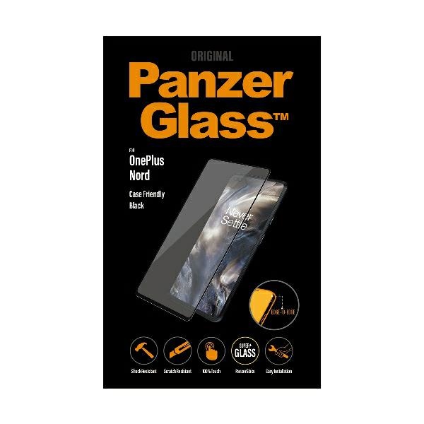 PanzerGlass E2E Super+ Tempered Glass for OnePlus Nord, Black Frame
