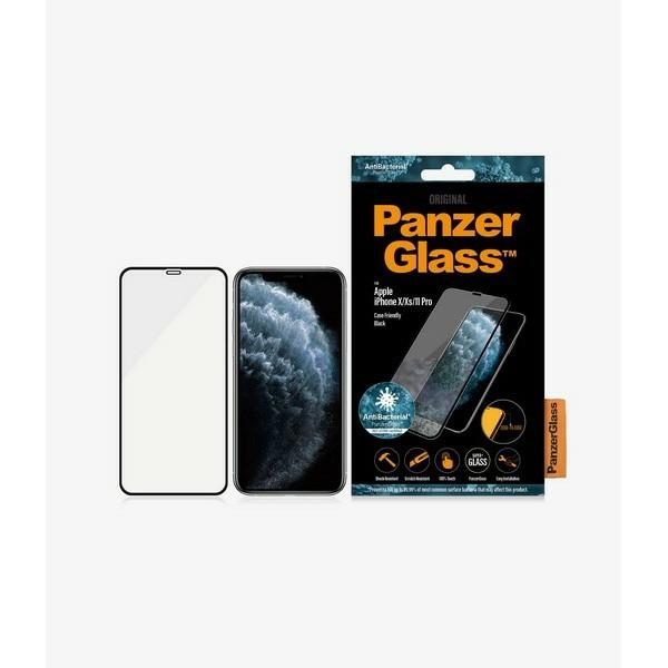 PanzerGlass E2E Super+ Tempered Glass for iPhone X / XS / 11 Pro, Black Frame