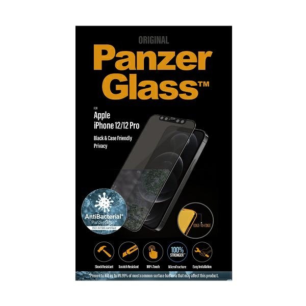 PanzerGlass iPhone 12 / 12 Pro Tempered Glass Privacy, Black Frame