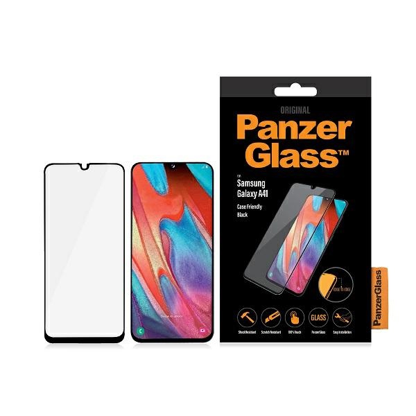 Apsauginis stiklas PanzerGlass Samsung Galaxy A41, juodu rėmeliu