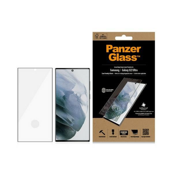 PanzerGlass E2E Microfracture Protective Glass for Samsung Galaxy S22 Ultra, Black Frame
