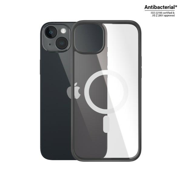 PanzerGlass ClearCase case with MagSafe antibacterial for iPhone 14 Plus / 15 Plus - transparent and black