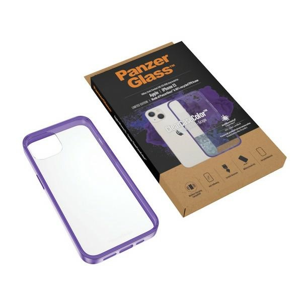 PanzerGlass ClearCase dėklas iPhone 13 / 14 / 15, skaidrus violetinis