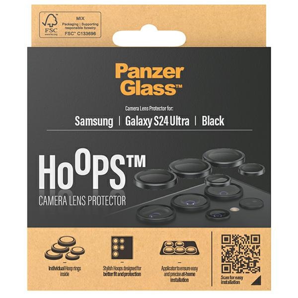 PanzerGlass Hoops Camera Protection for Samsung Galaxy S24 Ultra - with Black Frame