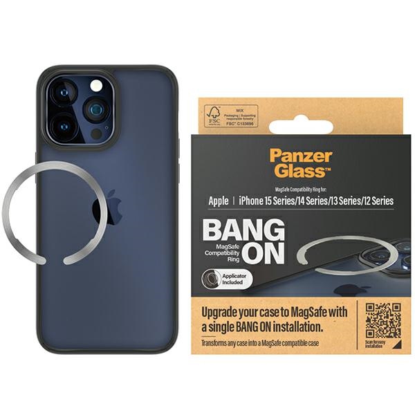PanzerGlass Bang ON MagSafe Ring for iPhone 12 / 13 / 14 / 15, Silver