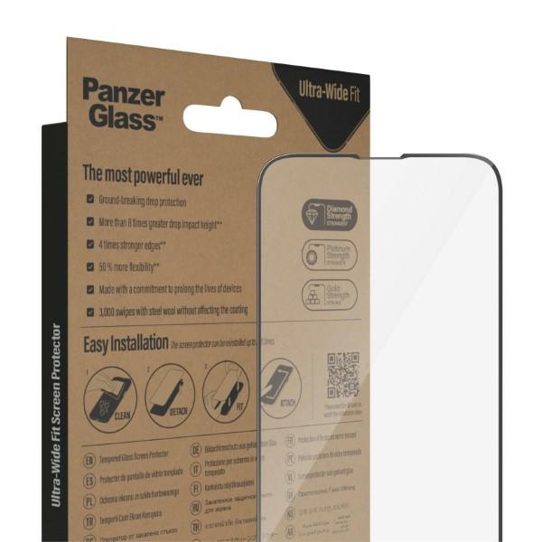 PanzerGlass Ultra-Wide Fit Antibacterial Tempered Glass for iPhone 14/13 Pro/13
