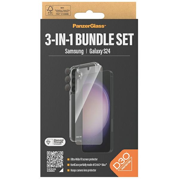 PanzerGlass 3-in-1 apsaugos rinkinys Samsung Galaxy S24 telefonui